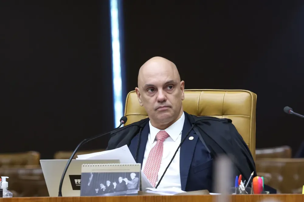 O ministro Alexandre de Moraes durante sessão plenária do STF • Luiz Silveira/STF