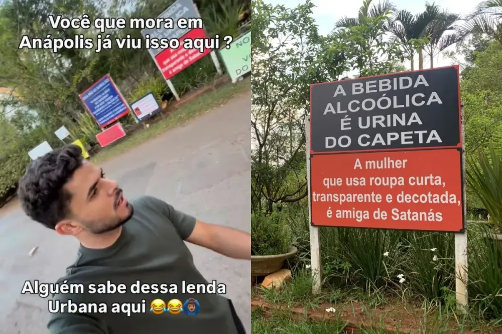 Há pouco tempo em Anápolis, morador se espantou com as mensagens (Imagens: Captura de tela/Instagram e Arquivo/Portal 6)