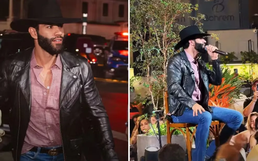 Gusttavo Lima faz show surpresa em bar de Goiânia — Foto: Reprodução/Instagram de Gusttavo Lima