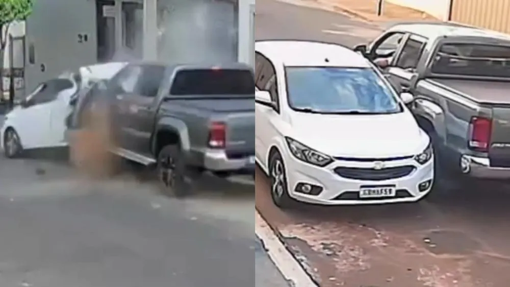 Caminhonete atinge e arrasta carro até área de mata após desacordo comercial em São Paulo