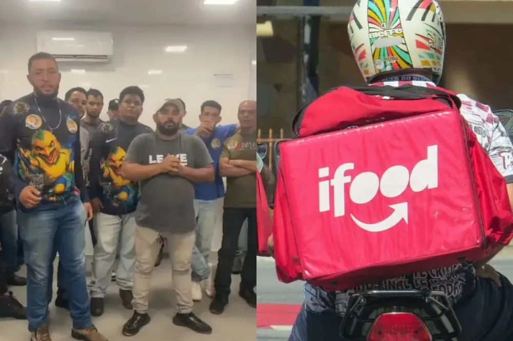 Associação dos Motoboys Entregadores de Anápolis aderiu a greve nacional de entregadores pelo iFood. (Imagens: Reprodução/Divulgação/iFood)