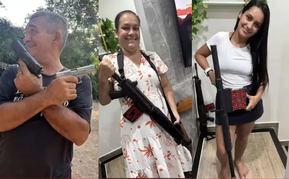 Da direita à esquerda: pastores Nivaldo de Almeida e Orminda Carlos de Barcelos Almeida, e a filha Rhavenna Barcelos de Almeida — Foto: Reprodução