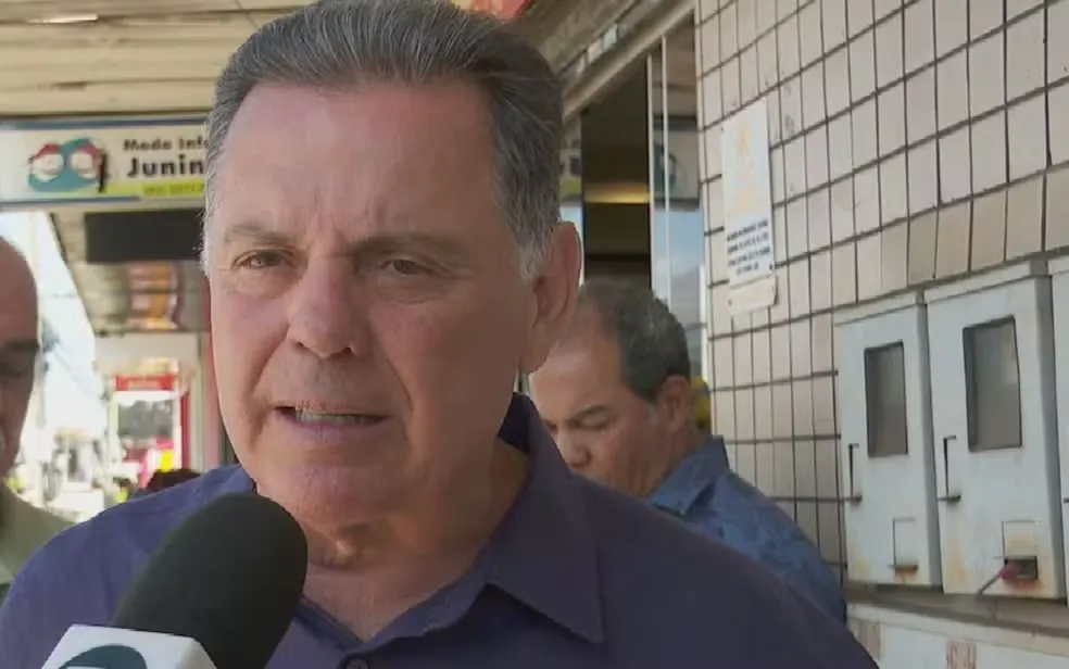 Eleições 2026: Marconi Perillo fala de criação de 'Vapt Vupt' da saúde durante caminhada em Goiânia — Foto: Reprodução/TV Anhanguera