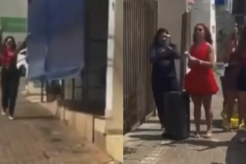 Enfermeira comemora divórcio com espumante e confetes na porta de cartório em Araguaína