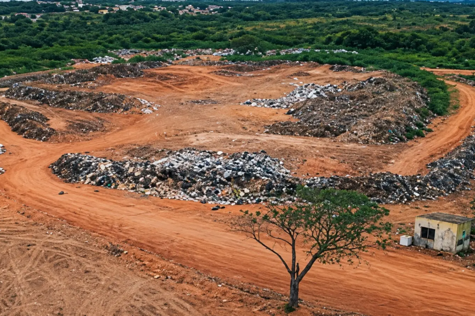 Ossada humana é encontrada ao lado de restos de caixão em aterro sanitário de Niquelândia